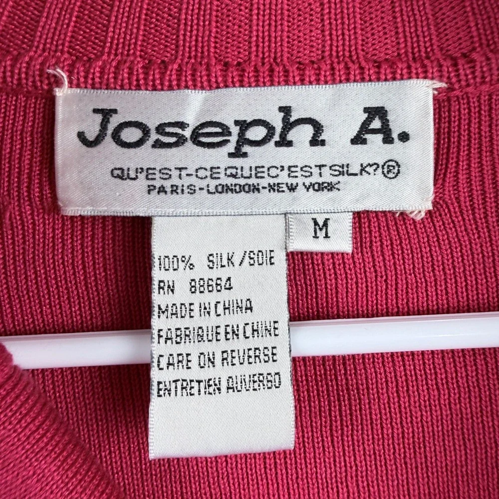 Joseph A Silk‎ Blend Turtleneck Sweater Soft Lightweight Barbiecore Pink Medium